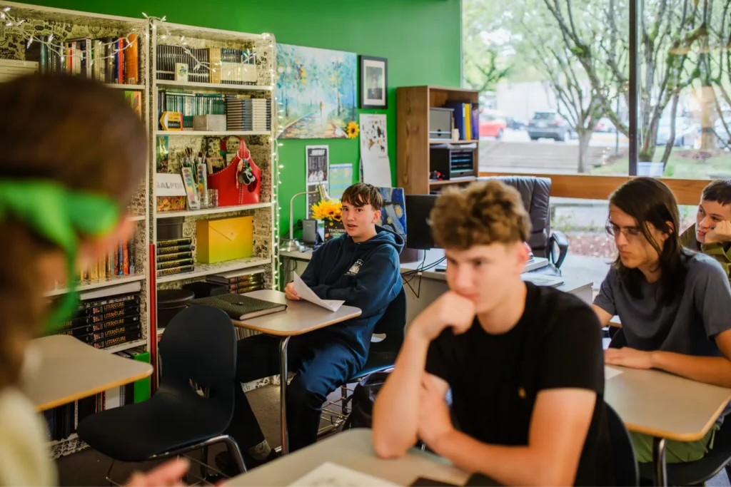 Student and teacher interaction in a classroom